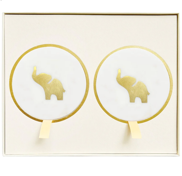 Elephant Inlay Coasters - Set of 2