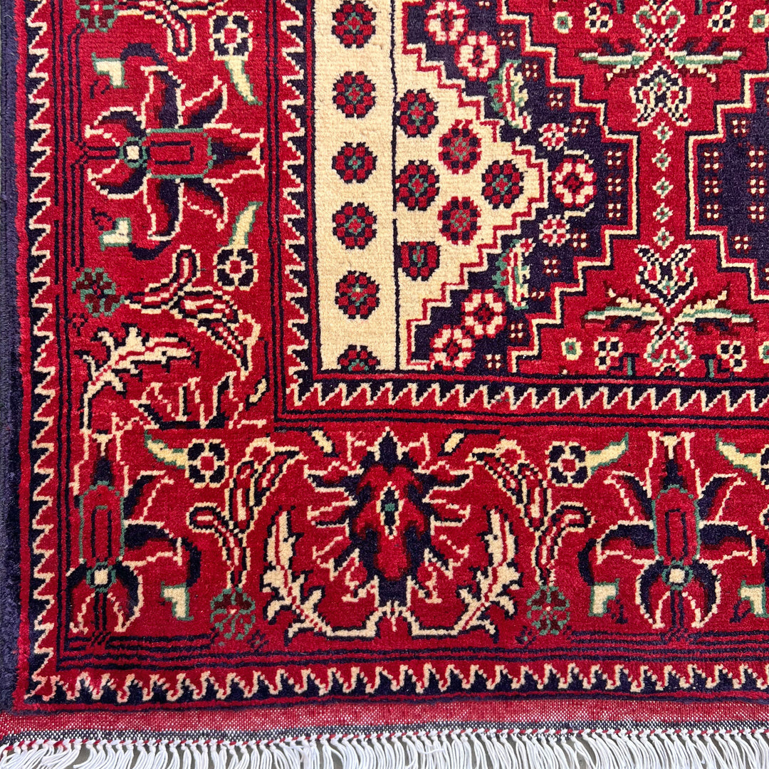 Aatish Yusufi, one-of-a-kind Afghan rug — detail