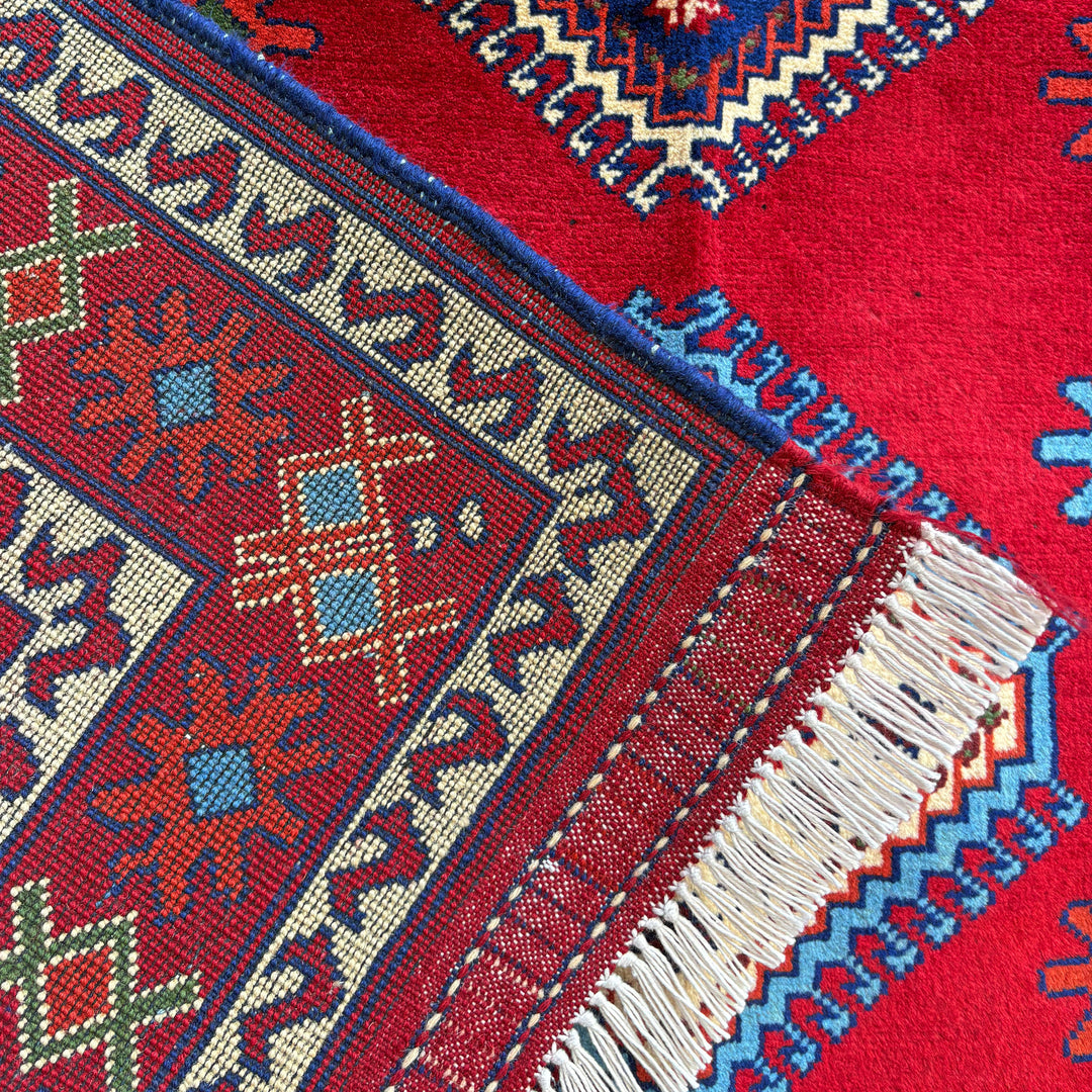 Yakut Chobrang, one-of-a-kind Afghan rug — additional view