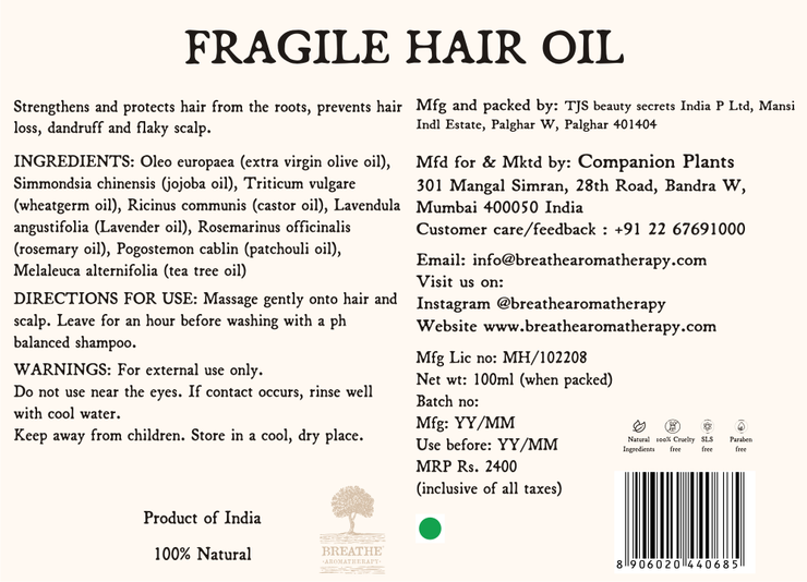 Fragile Hair Massage Oil