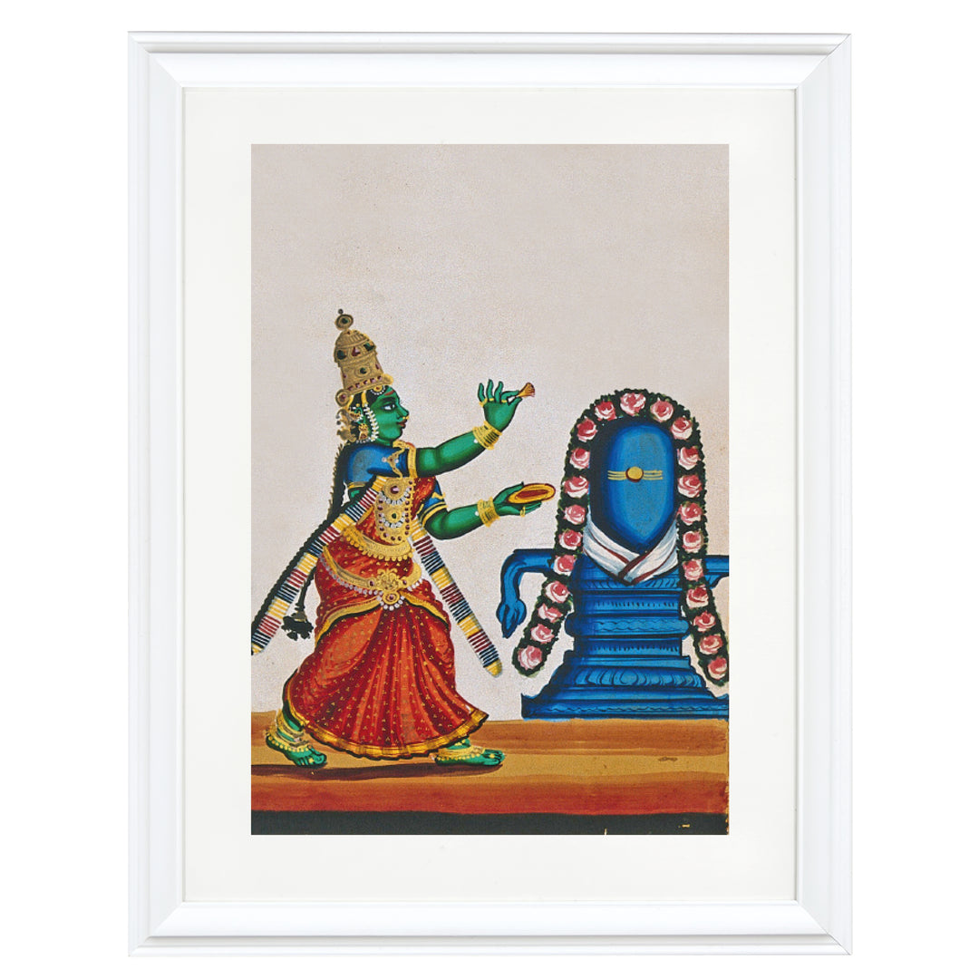 Parvati and a Shiva lingam Art Print