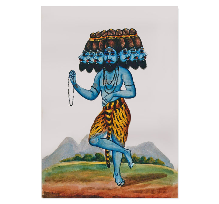 A rishi with seven heads standing on one foot Art Print