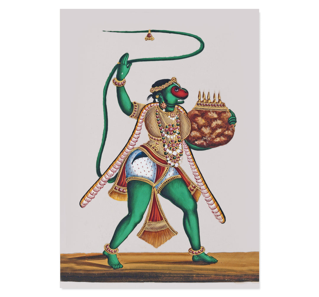 Lord Hanuman, the monkey god carrying a mountain Art Print