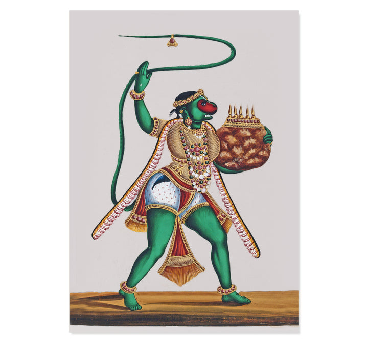 Lord Hanuman, the monkey god carrying a mountain Art Print