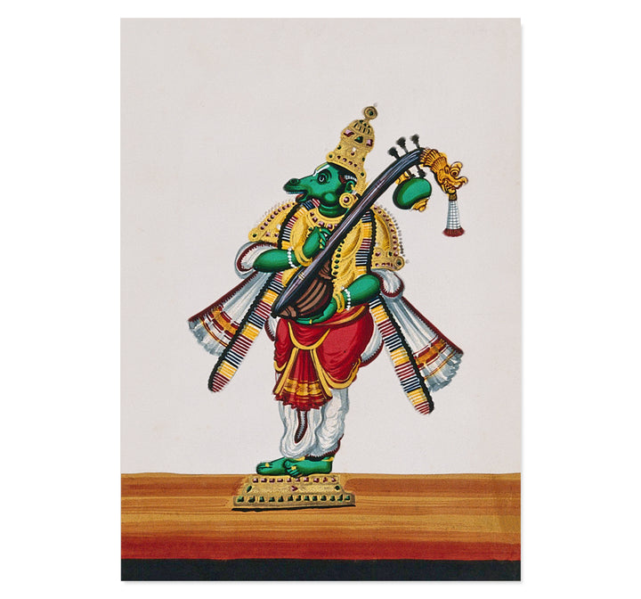 Tumburu, a mythical horse-headed musician playing a musical instrument (the veena) Art Print