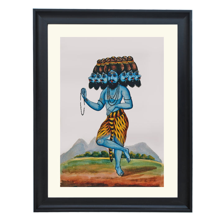 A rishi with seven heads standing on one foot Art Print