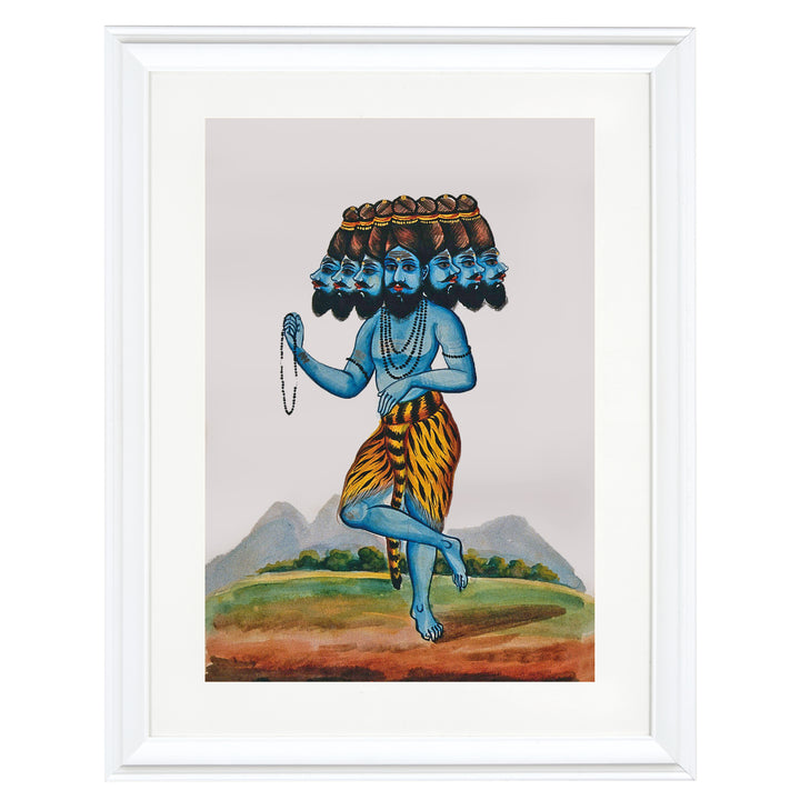 A rishi with seven heads standing on one foot Art Print