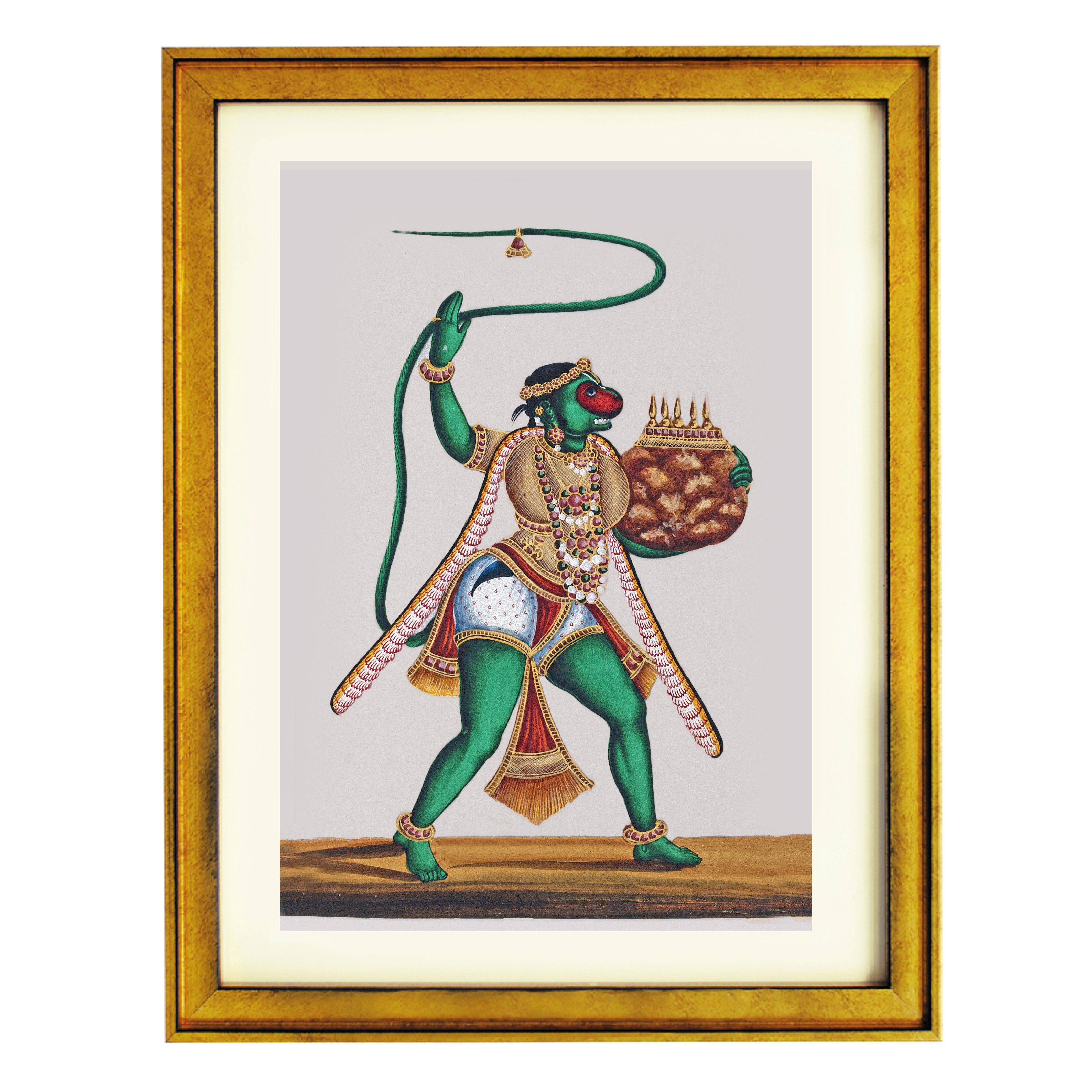 Lord Hanuman, the monkey god carrying a mountain Art Print – Ikka