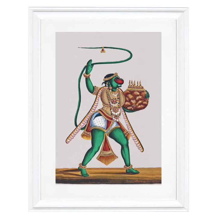 Lord Hanuman, the monkey god carrying a mountain Art Print