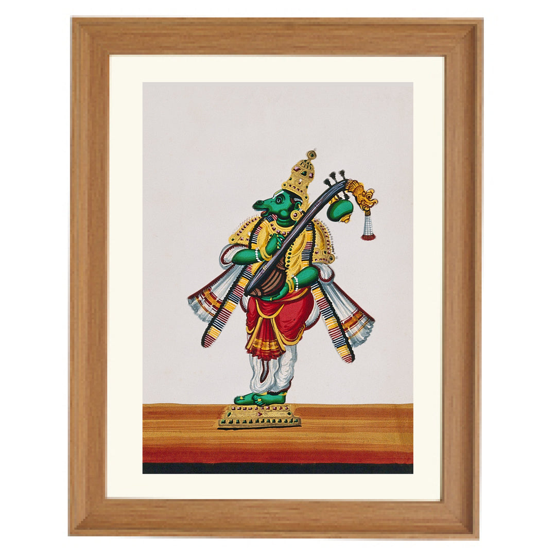 Tumburu, a mythical horse-headed musician playing a musical instrument (the veena) Art Print