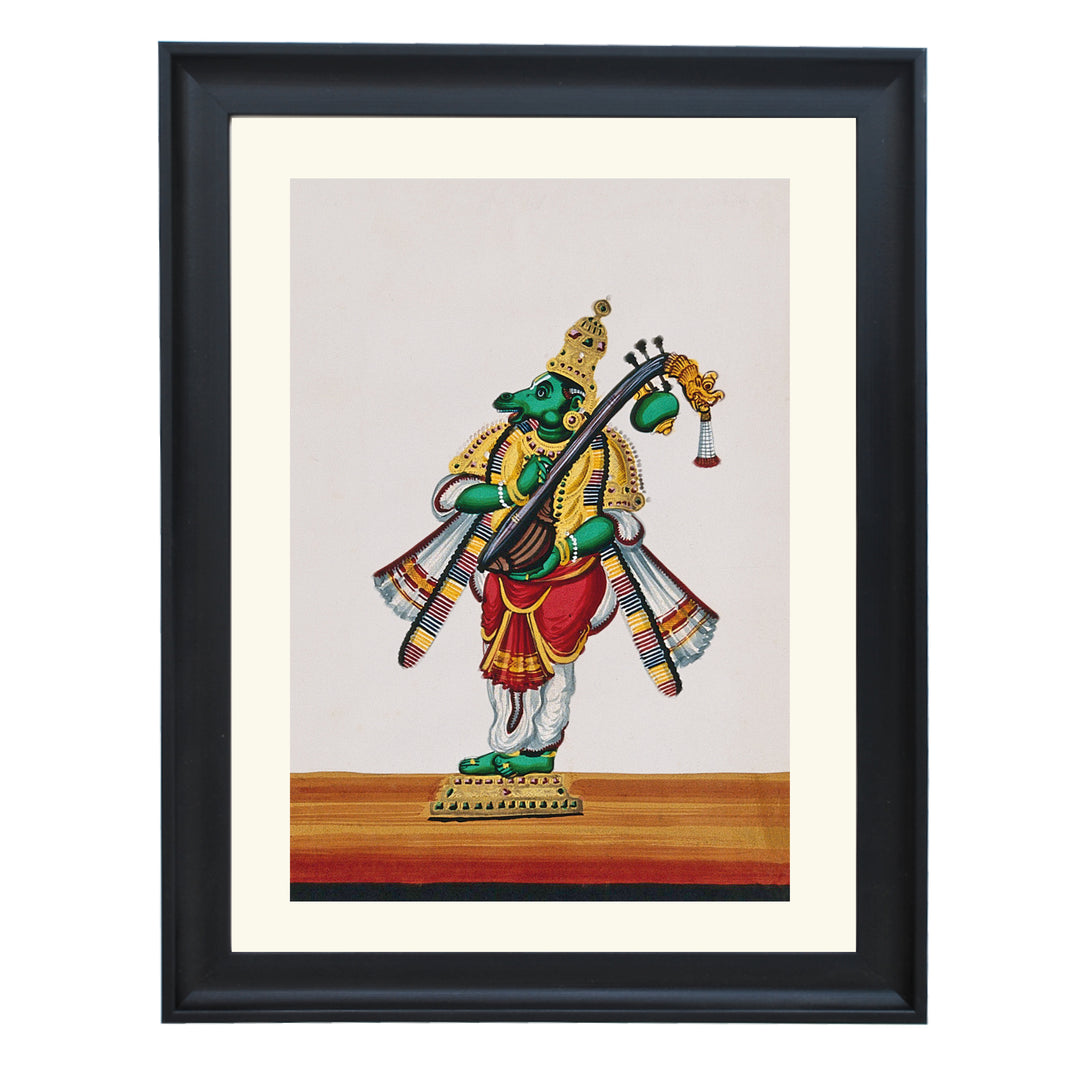 Tumburu, a mythical horse-headed musician playing a musical instrument (the veena) Art Print