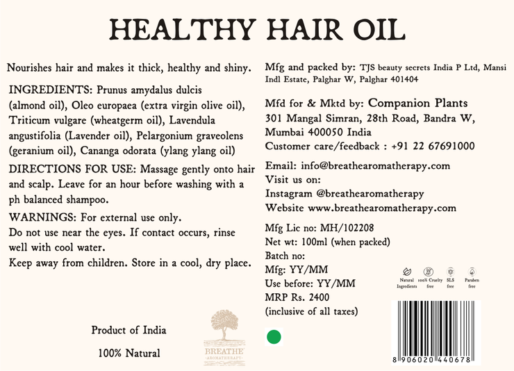 Healthy Hair Massage Oil