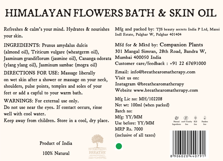 Himalayan Flowers Bath & Skin Oil