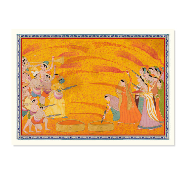 Lord Krishna's Holi Celebration Art Print