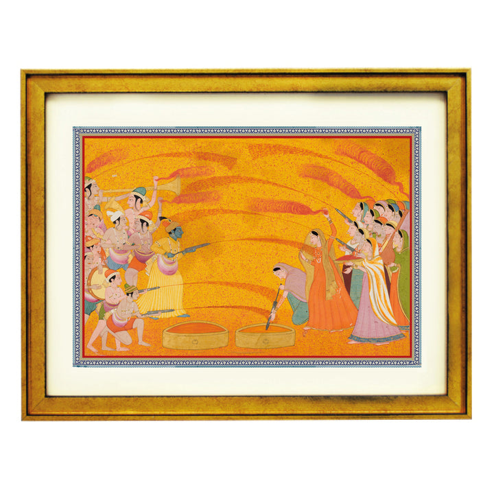 Lord Krishna's Holi Celebration Art Print