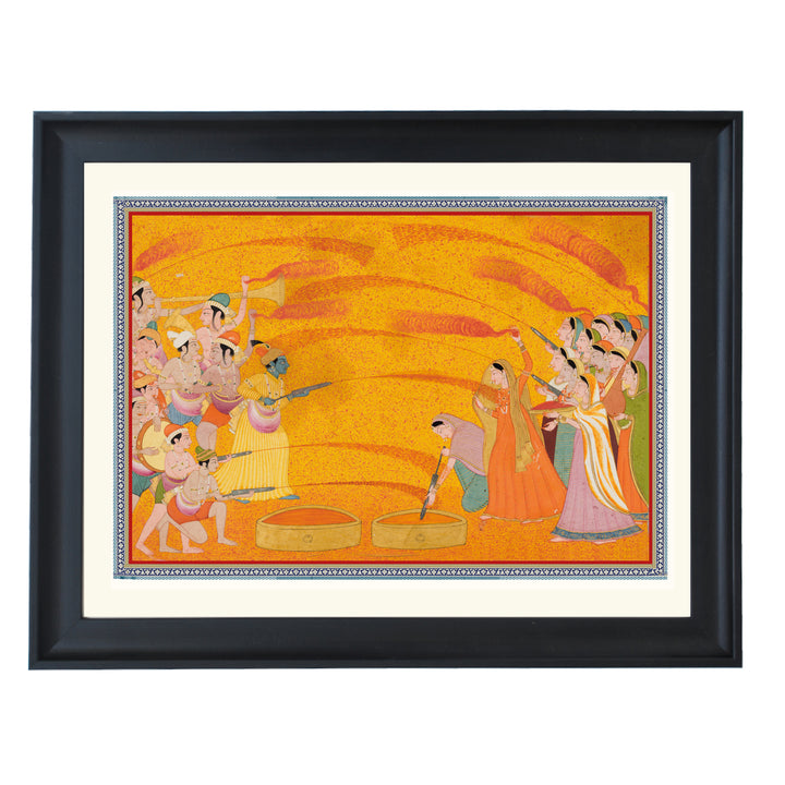 Lord Krishna's Holi Celebration Art Print