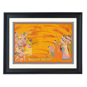 Lord Krishna's Holi Celebration Art Print