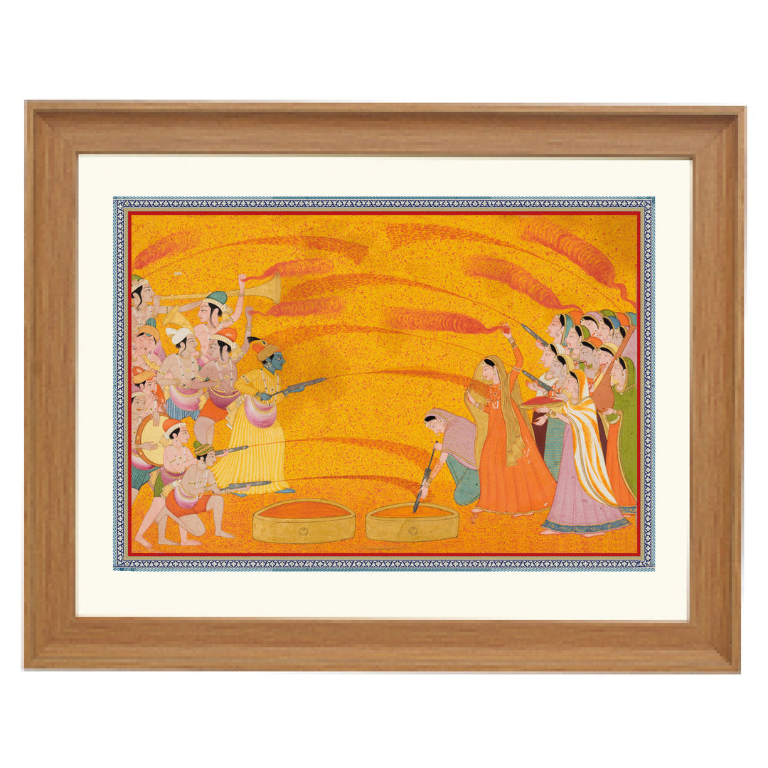 Lord Krishna's Holi Celebration Art Print