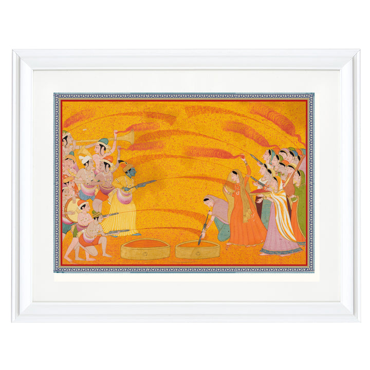 Lord Krishna's Holi Celebration Art Print