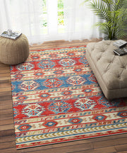 RED MULTICOLOR KILIM DHURRIE