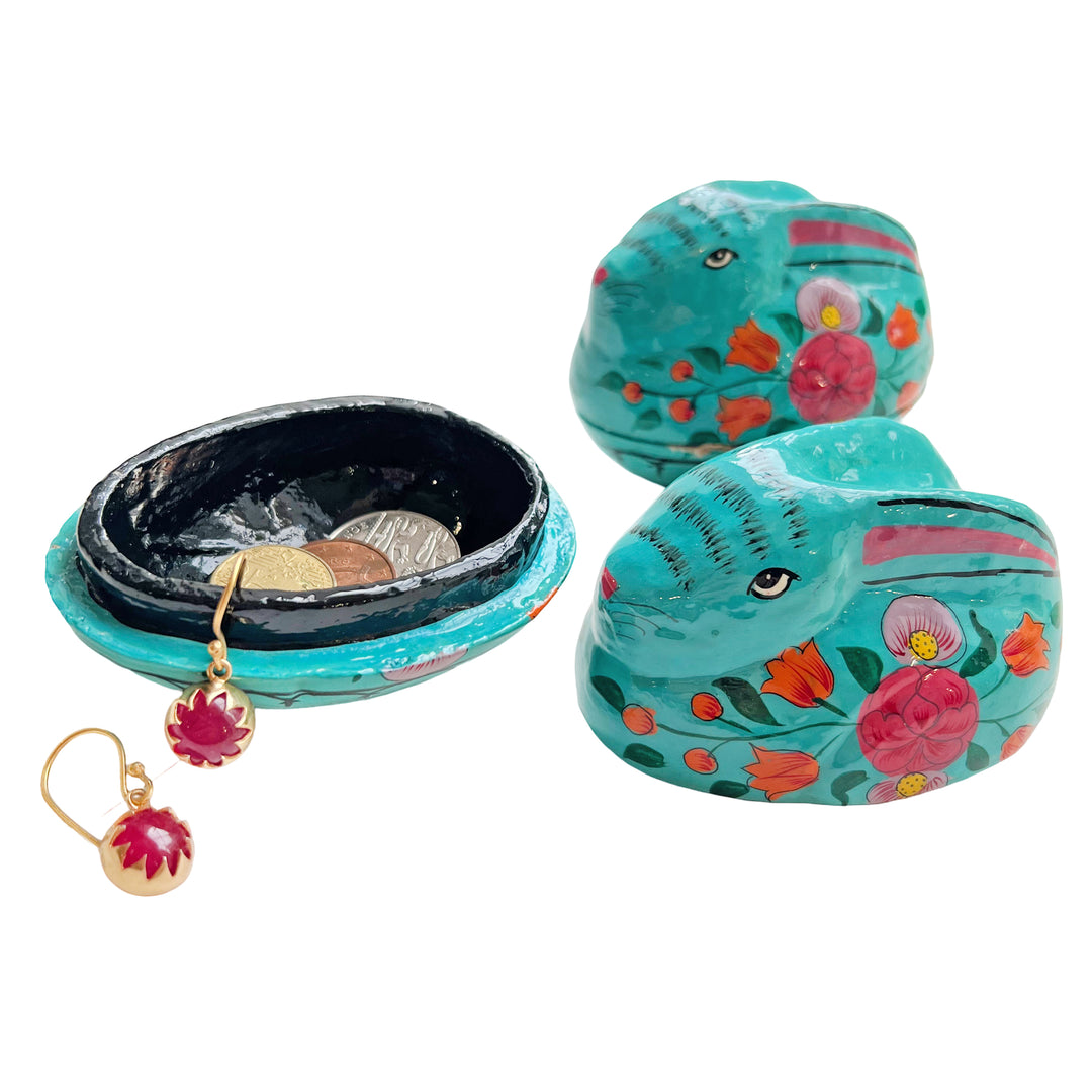 Kashmiri Hand-Painted Rabbit Box