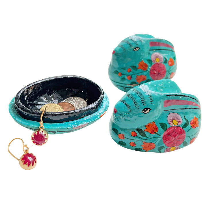 Kashmiri Hand-Painted Rabbit Box