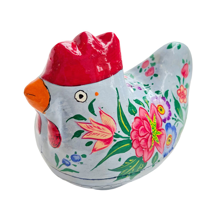 Kashmiri Hand-Painted Hen Box