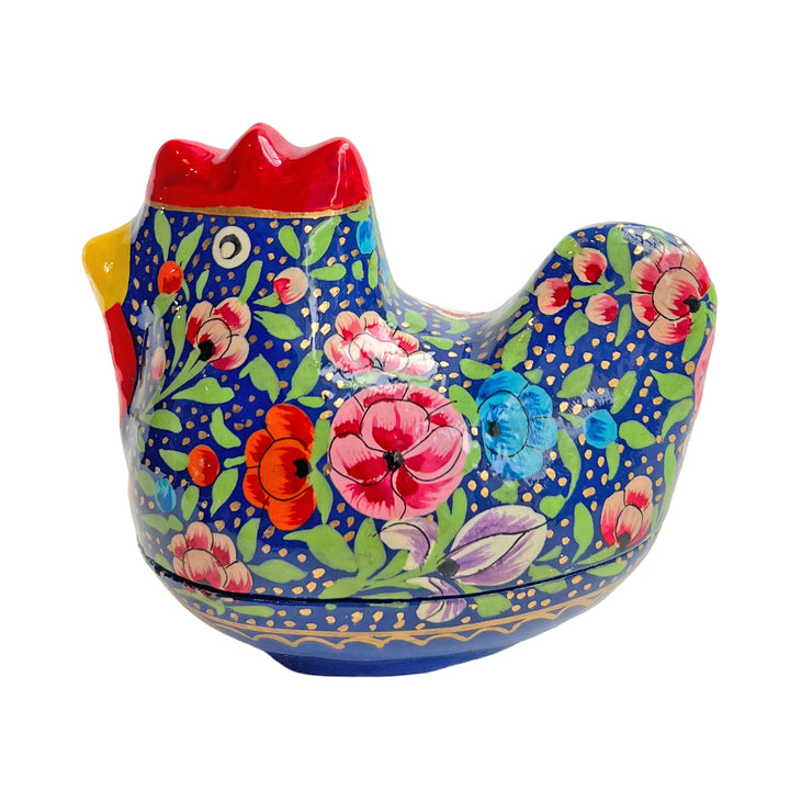 Kashmiri Hand-Painted Hen Box