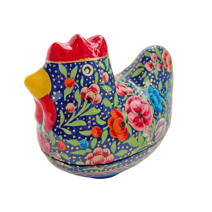 Kashmiri Hand-Painted Hen Box