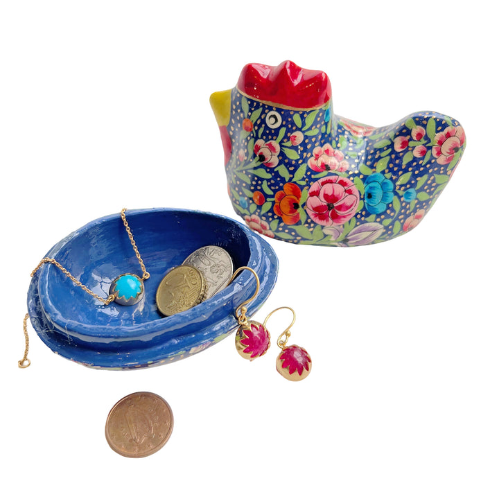 Kashmiri Hand-Painted Hen Box