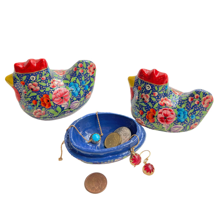 Kashmiri Hand-Painted Hen Box