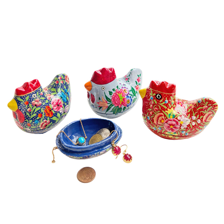 Kashmiri Hand-Painted Hen Box