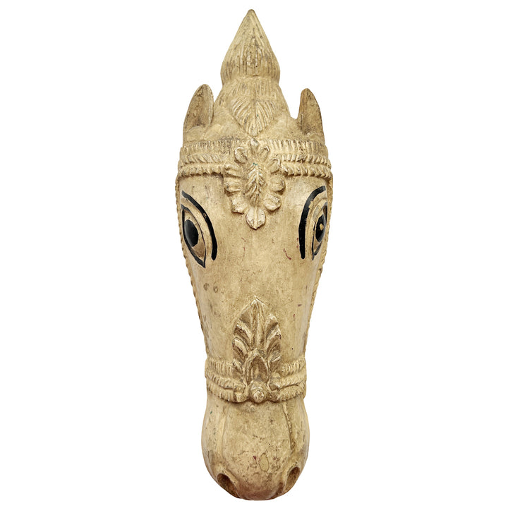 Hand-Carved Horse Head Sculpture