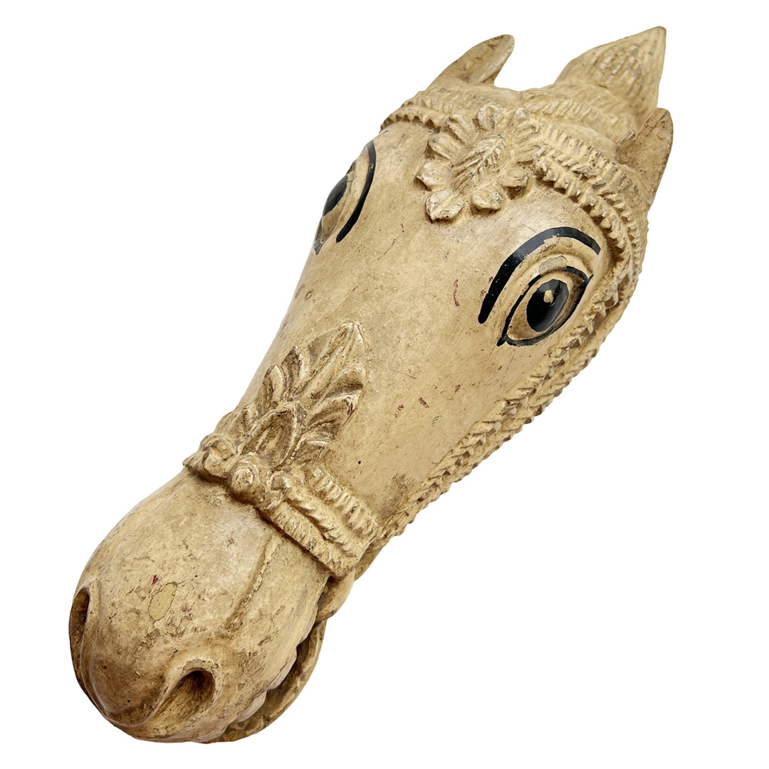 Hand-Carved Horse Head Sculpture