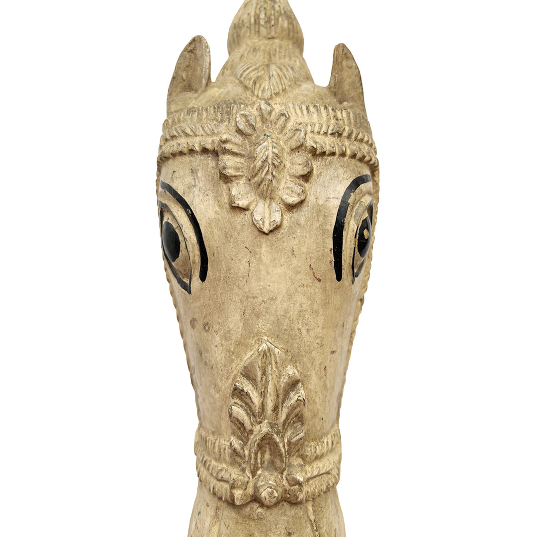 Hand-Carved Horse Head Sculpture