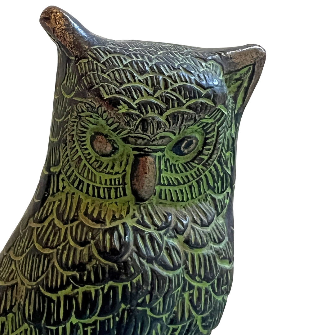 Pair Of Brass Owls