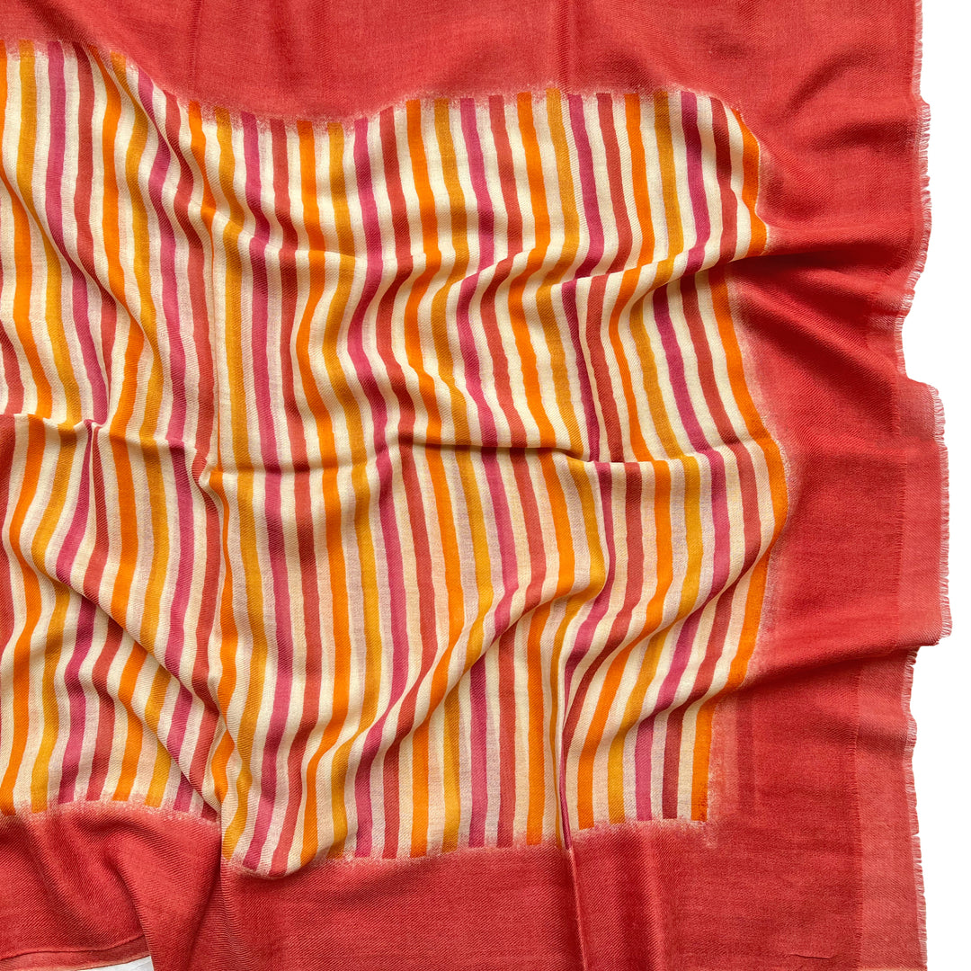 Coral Striped Stole