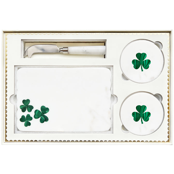 Lucky Shamrock Platter & Coasters Set