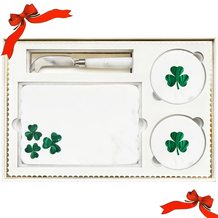 Lucky Shamrock Platter & Coasters Set