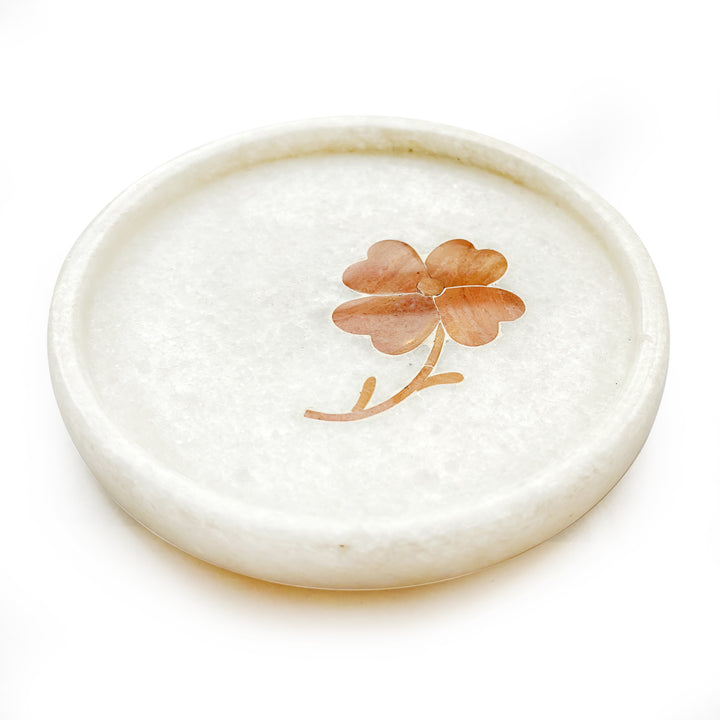 DELARA MARBLE INLAY FLOWER PLATE