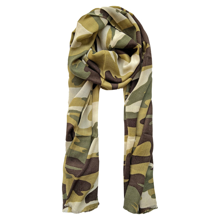 Olive Khaki Printed Stole