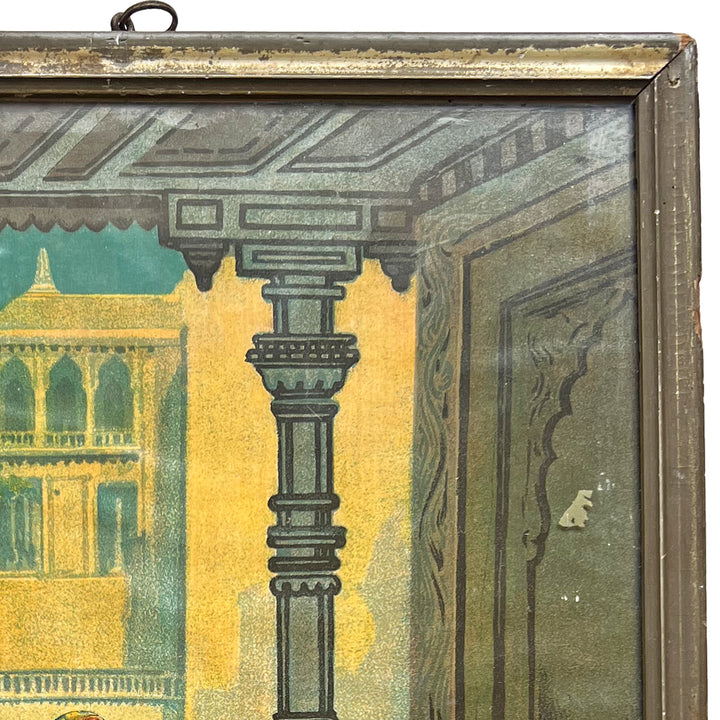 Bala Krishna in a Palace Interior, Oleograph