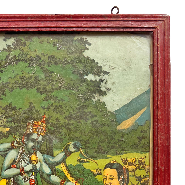 Krishna Subduing Kāliya, Chromolithograph