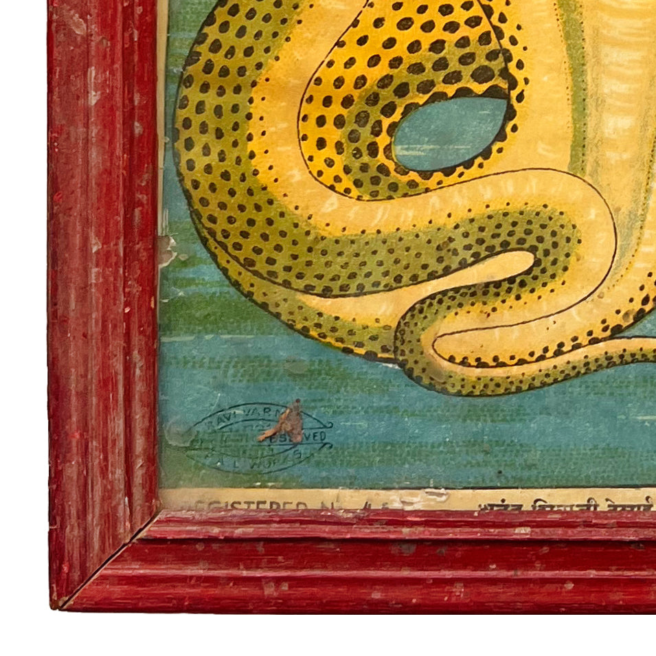 Krishna Subduing Kāliya, Chromolithograph