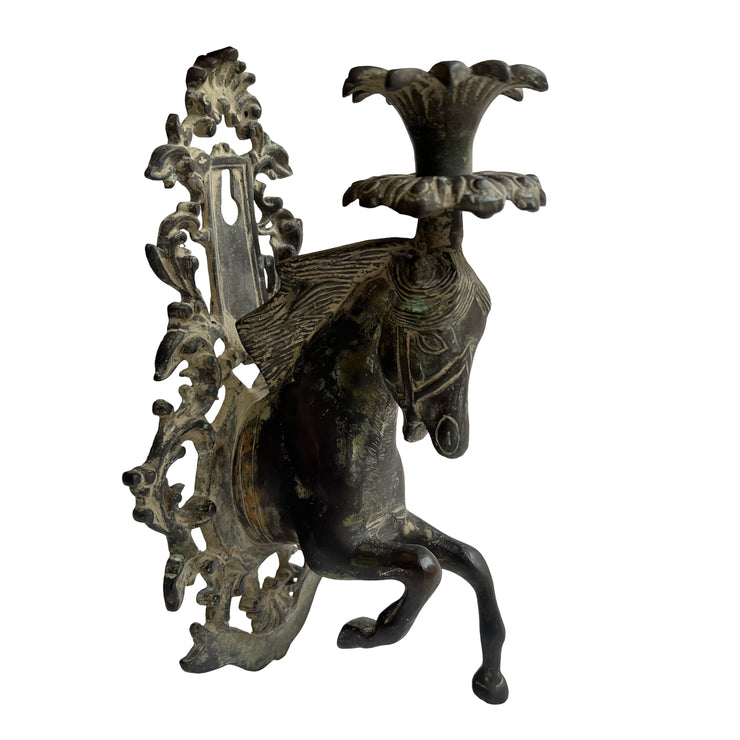 Brass Horse Wall Candle Holder