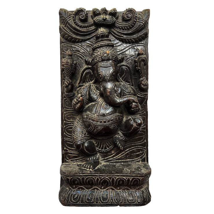 Wooden Lord Ganesh Wall Panel