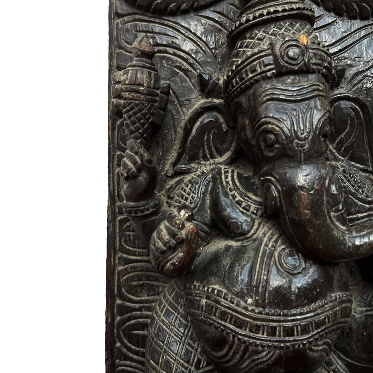 Wooden Lord Ganesh Wall Panel