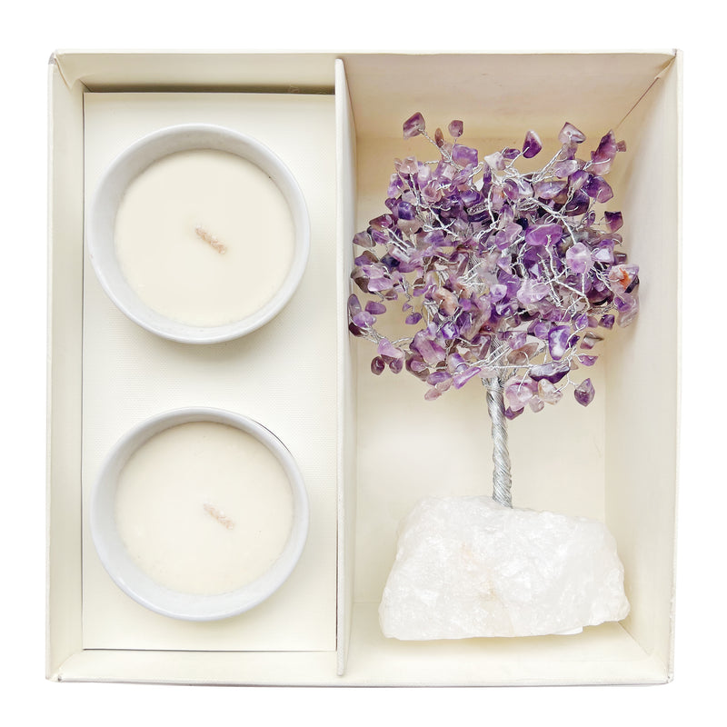 Amethyst gemstone tree hamper