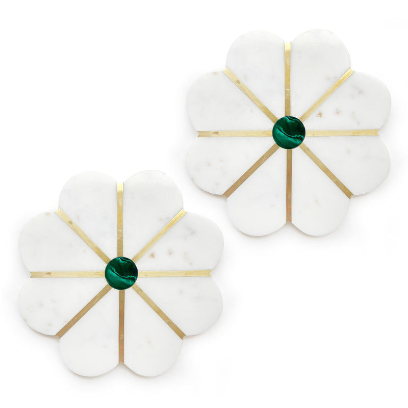 Scalloped Malachite Coasters