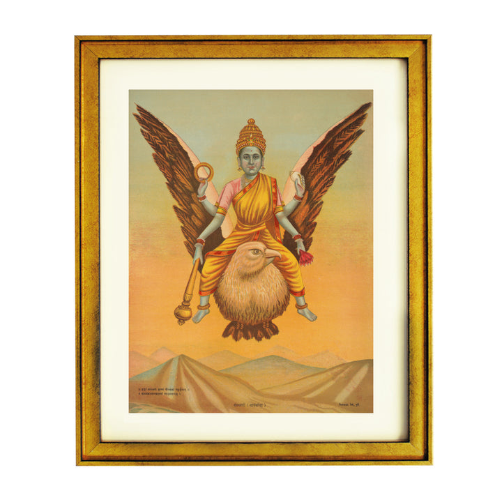 Flight of Wisdom Goddess Sarasvati Art Print